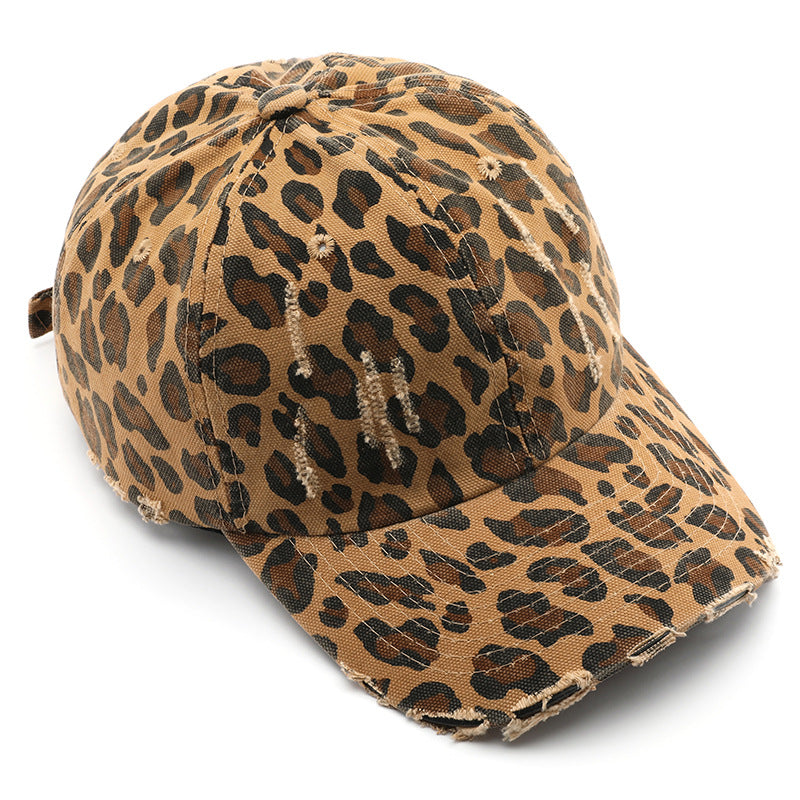 Wholesale  Retro Distressed Leopard Print  Baseball Cap