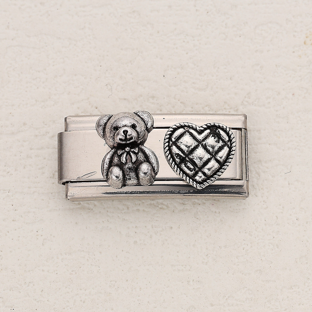 Wholesale 10pcs Italian Charm Bracelet 9mm DIY Splicing Love Bear Stainless Steel Composable Bracelet