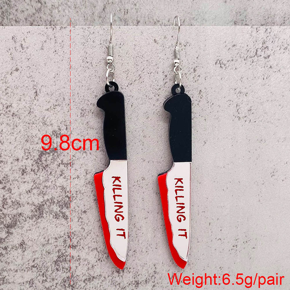 Wholesale  blood print acrylic earrings