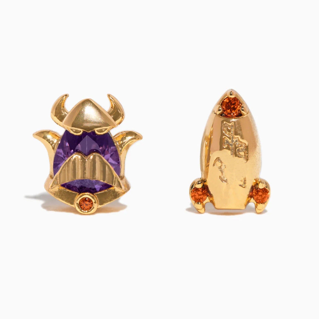 Wholesale Cartoon Cute Zircon Copper Plated 18K Gold Earrings ACC-ES-Xiny008