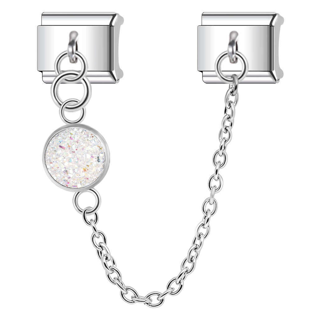 Wholesale Italian Charm Bracelet 9mm DIY Splicing Shiny Pendant Stainless Steel Composable Bracelet