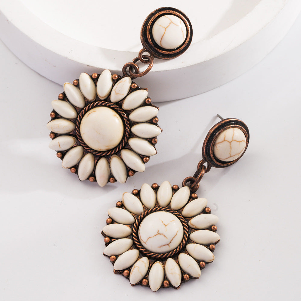 Wholesale exaggerated turquoise earrings