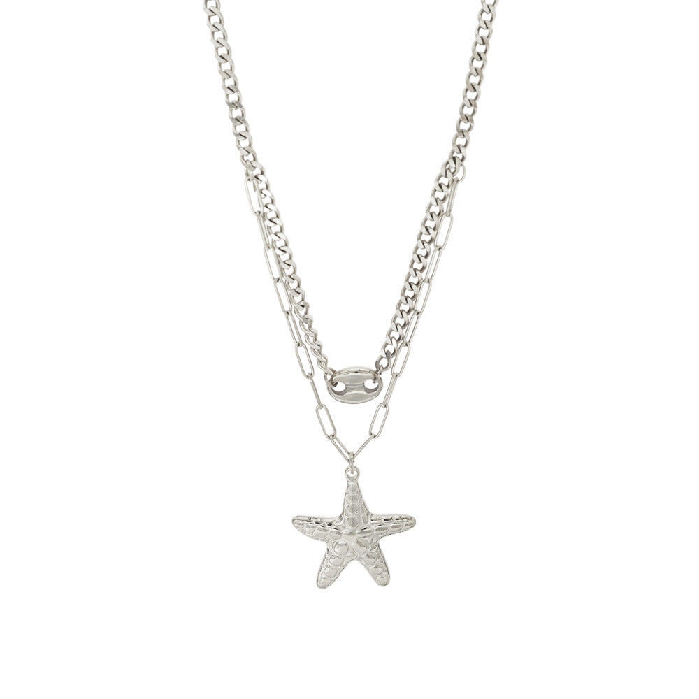 Wholesale Steel Titanium Starfish Pendant Necklace