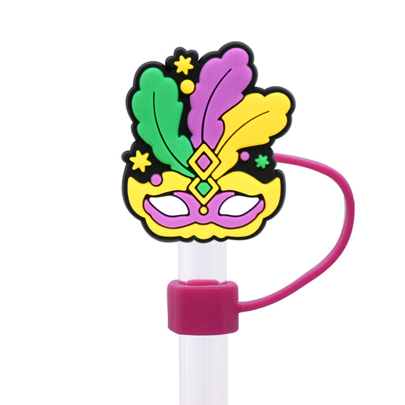 Wholesale Random 100pcs Carnival Series Straw Cover 10MM Straw Tube Cap