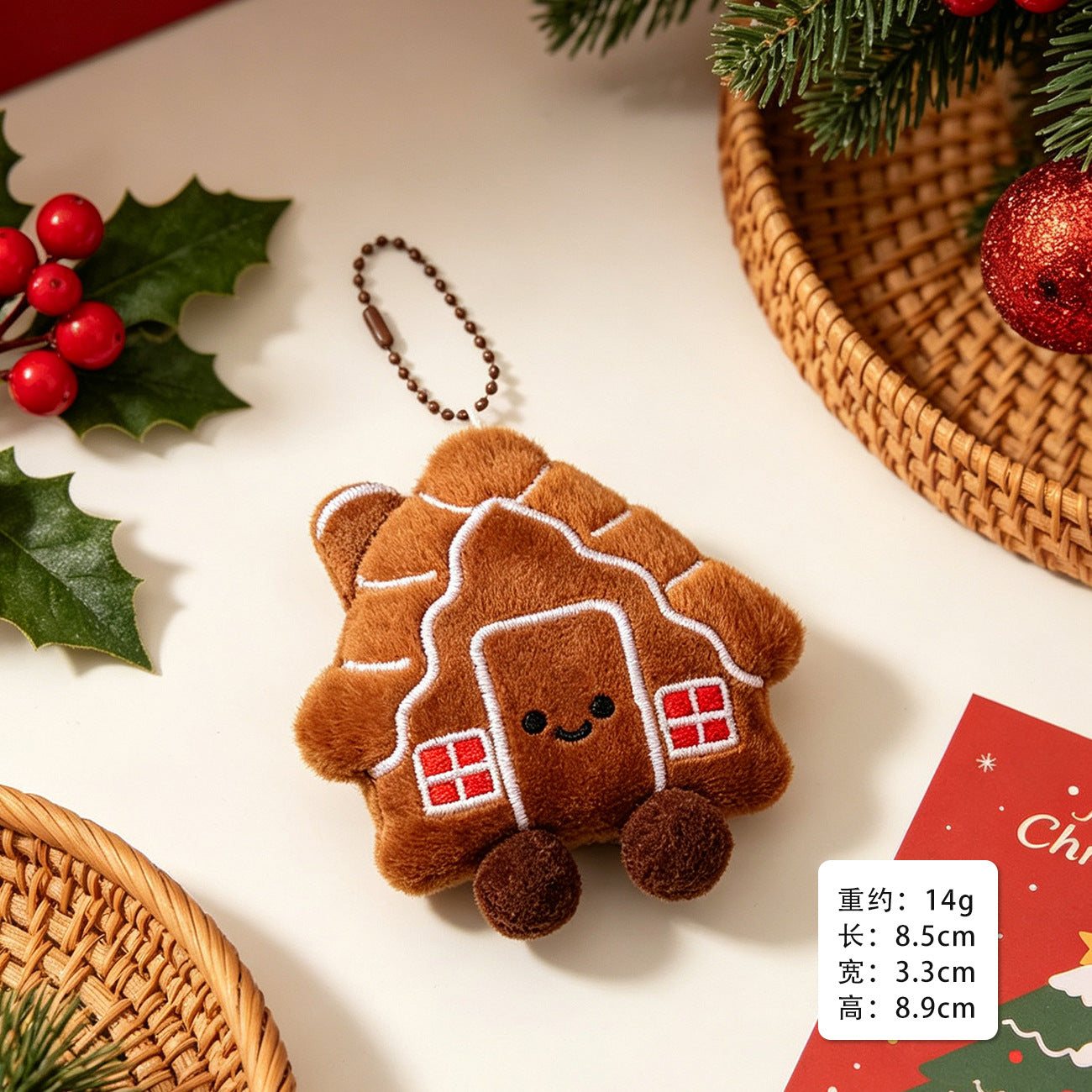 Wholesale Plush Christmas Tree Keychain Ornament Cartoon Festive Pendant For Backpack Bag Charm Holiday Gift Accessory