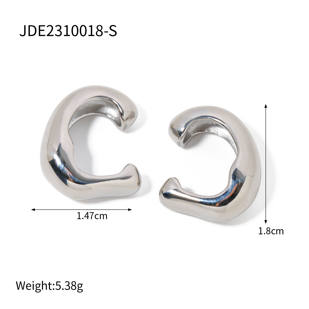 Wholesale 18K Gold Stainless Steel Rivet Ear Clip Earrings