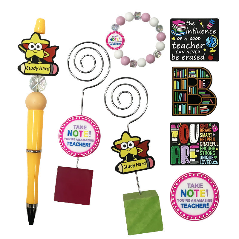 Wholesale 10pcs Alphabet Learning Series Focal Beads DIY Bead Accessories