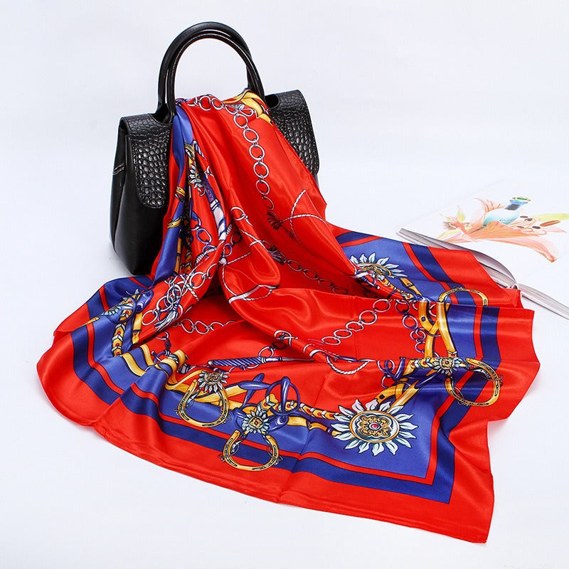 Wholesale 90cm Printed  Silk Women' s Large Square Scarf