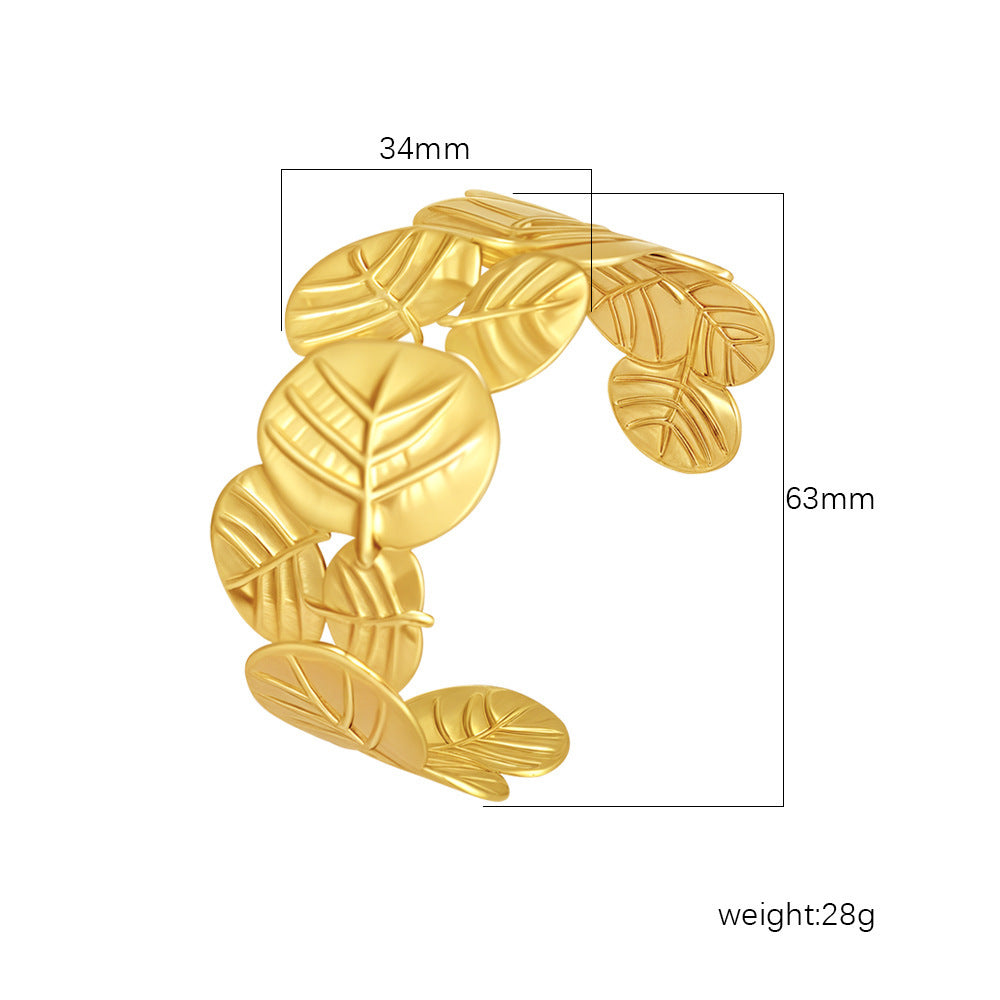 Wholesale Stainless Steel Open C Shape Bangle 18K Gold Plated Fashion Jewelry for Gift Boutique Resale