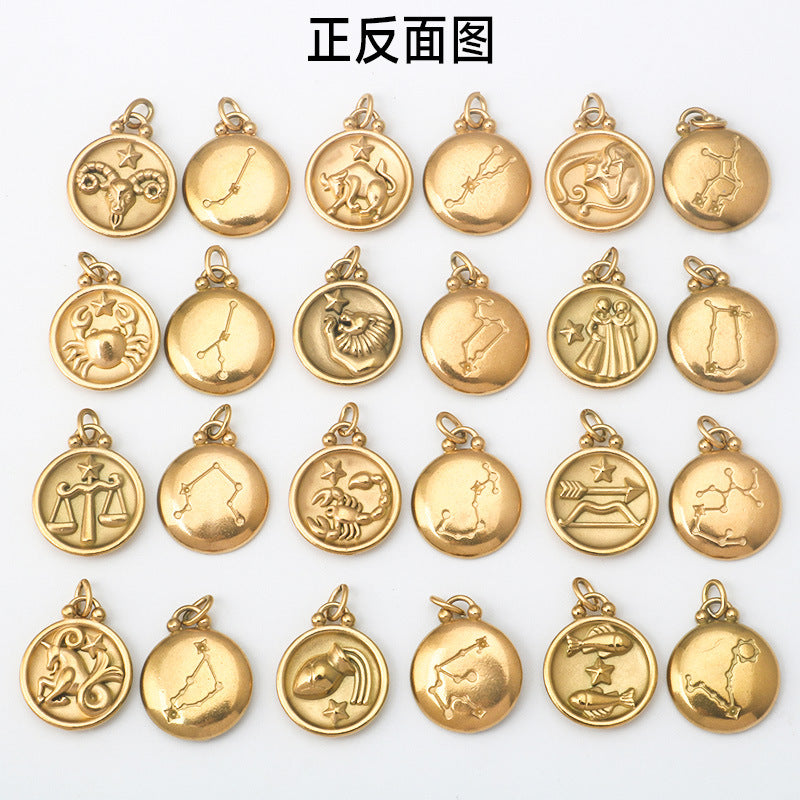Wholesale Stainless Steel Twelve Contion Gold Pendant