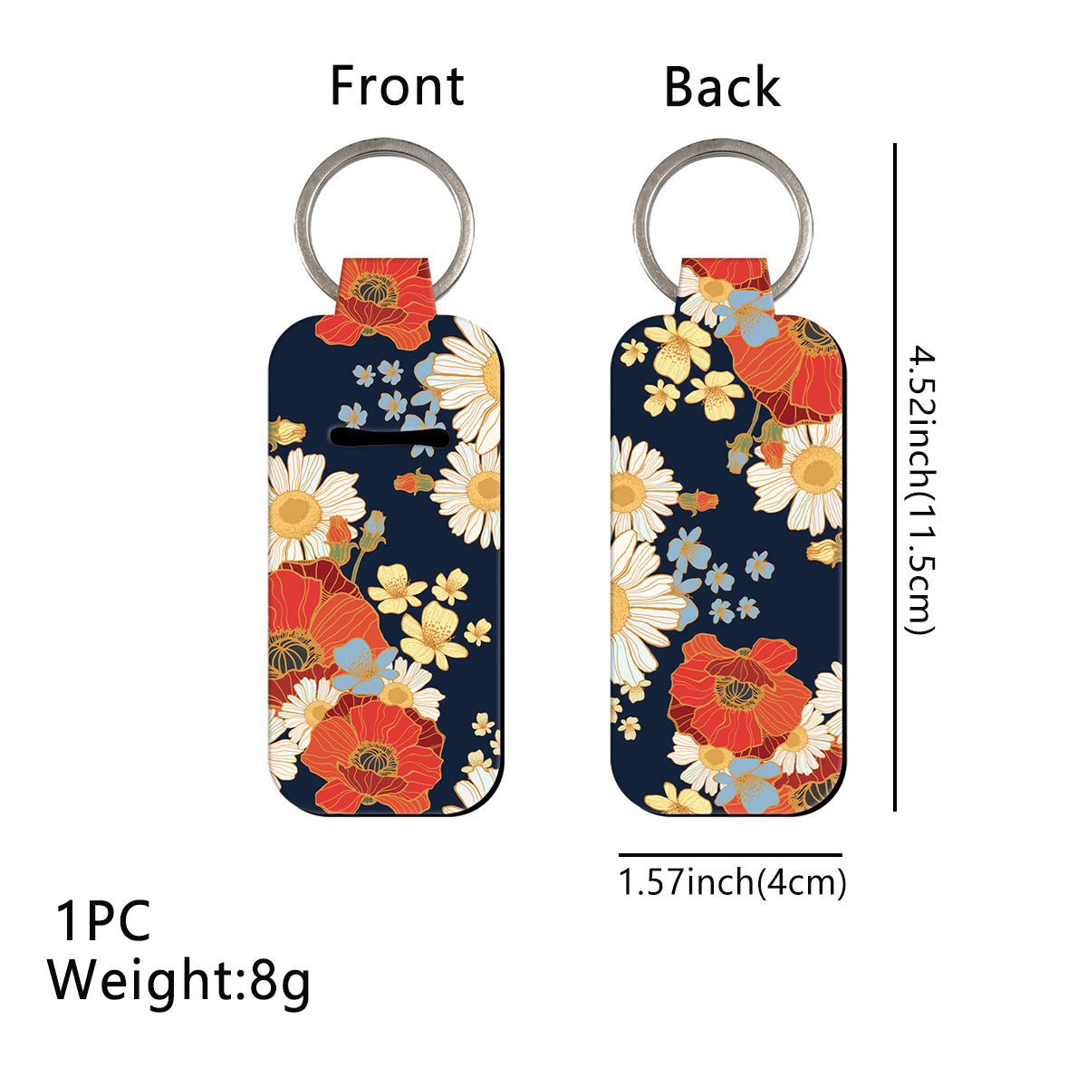 Wholesale 6pcs Flower Lipstick Case Keychain