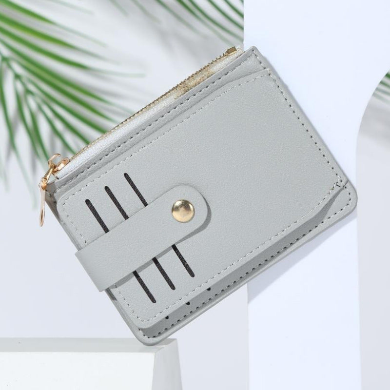 Wholesale PU Zipper Multi Slot Card Wallet Candy Color Everyday Fashion Accessory