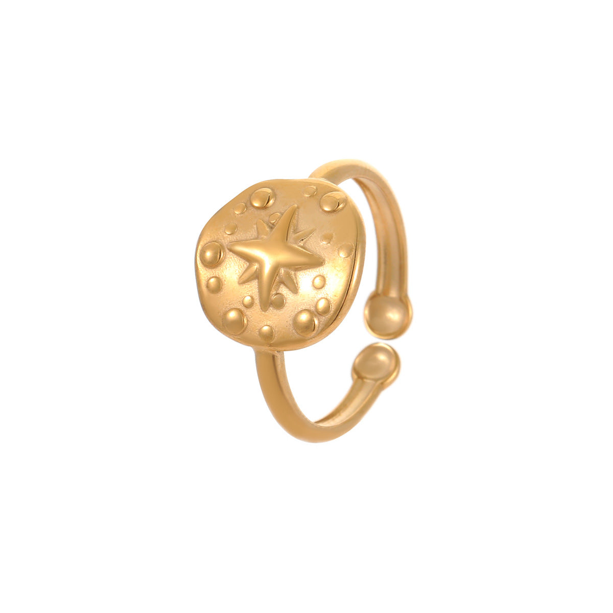 Wholesale  Light Luxury Fashion Texture Adjustable Ring Stainless Steel 18k Gold Plated Rings