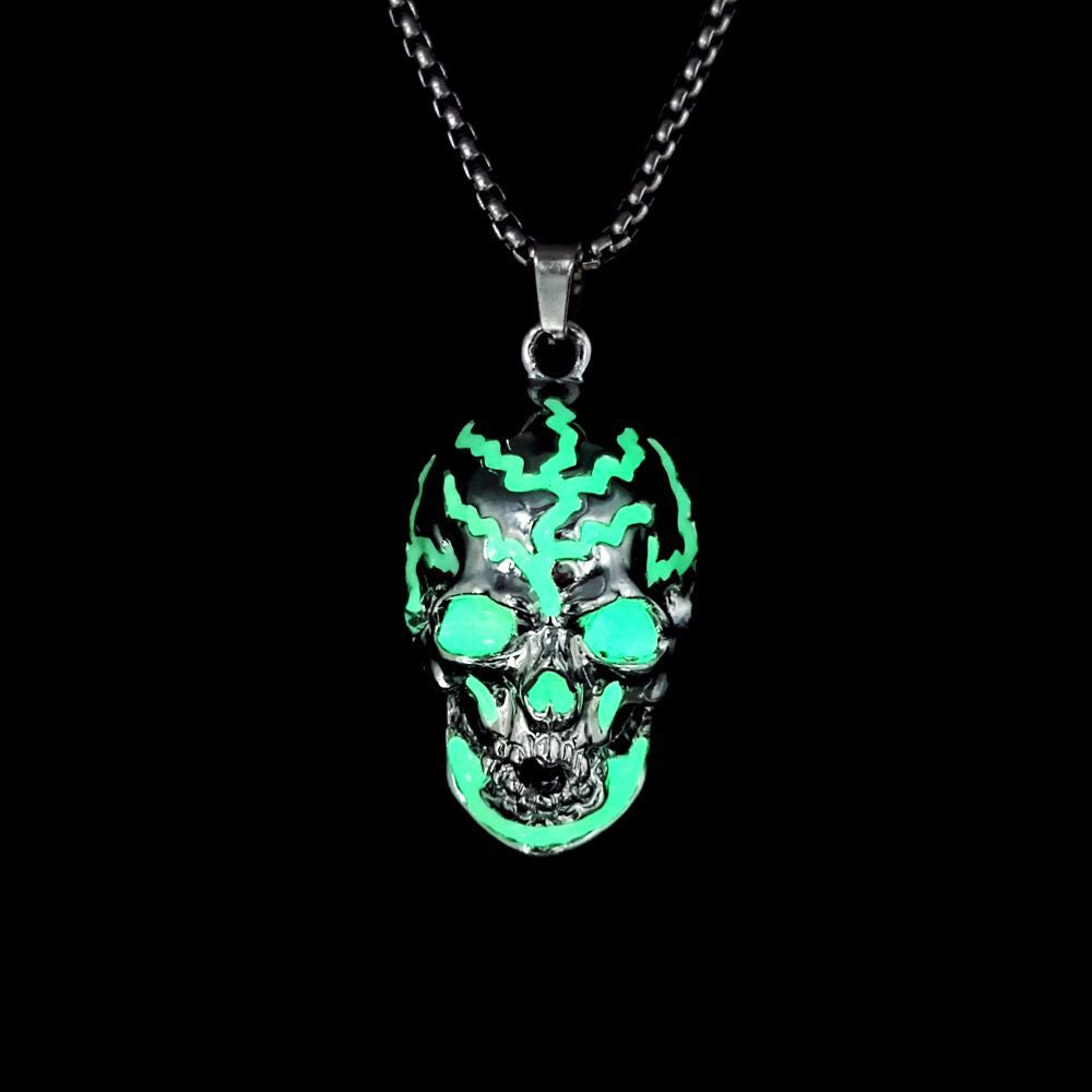Wholesale  Halloween Long Luminous Necklace  Skull  Necklace