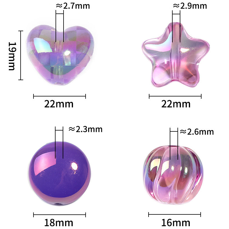 Wholesale 100pcs Acrylic Beads Love Five-pointed Star Beaded Pumpkin Lantern Beads Accessories ACC-BDS-BLG037