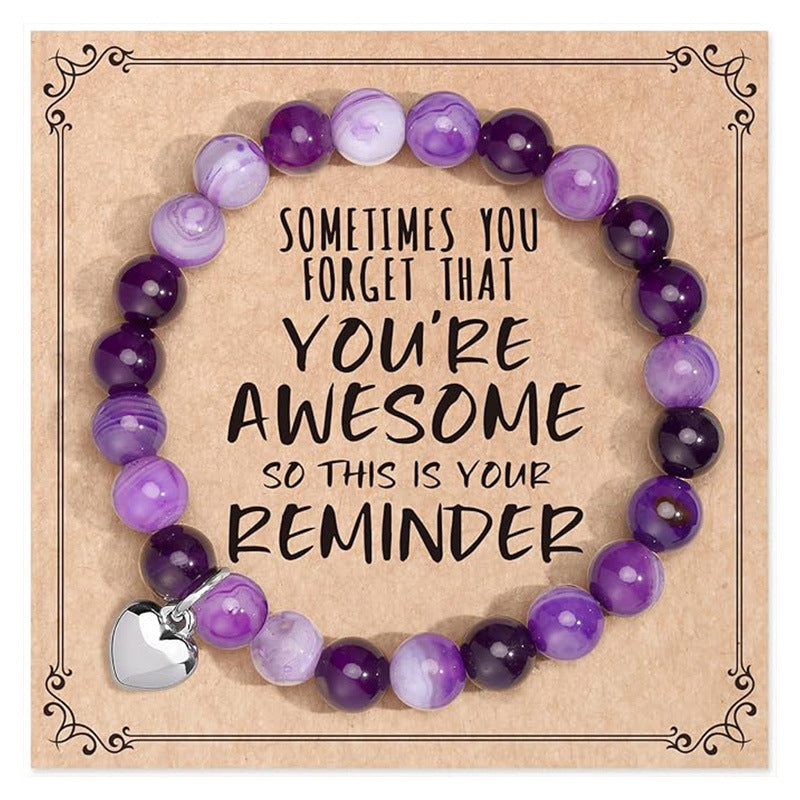 Wholesale Natural stone heart beaded bracelet