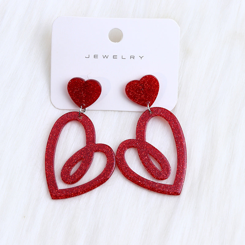 Wholesale Valentine's Day Love Hollow Earrings