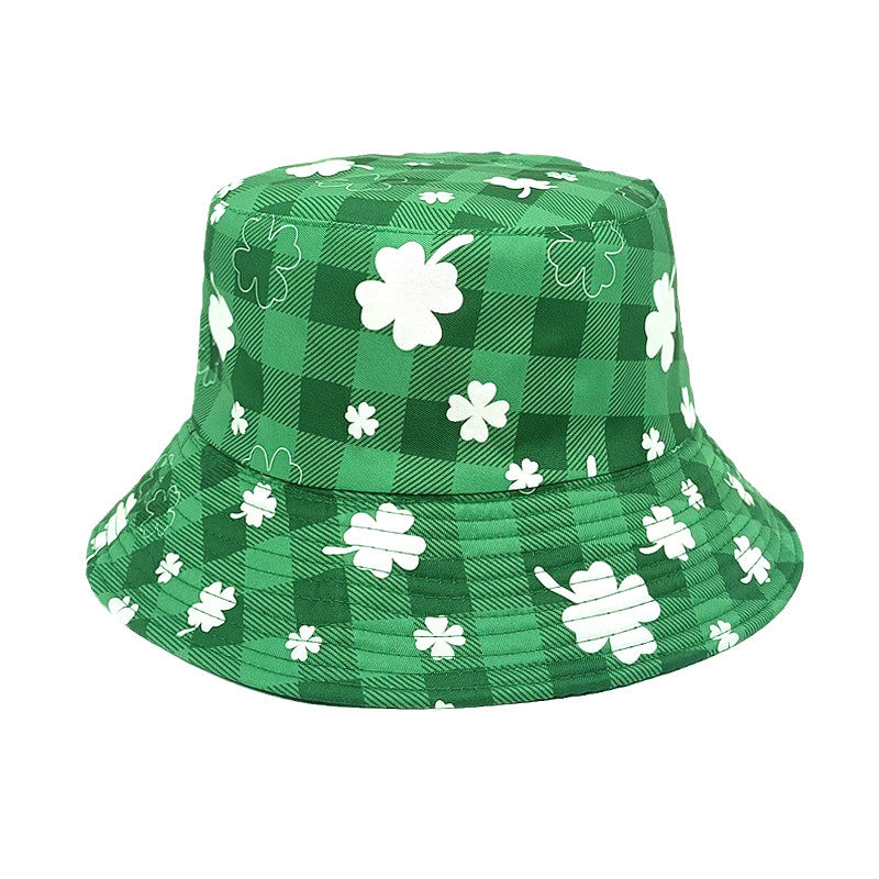 Wholesale Four Leaf Clover Print Bucket Hat ACC-HT-ShunMa017