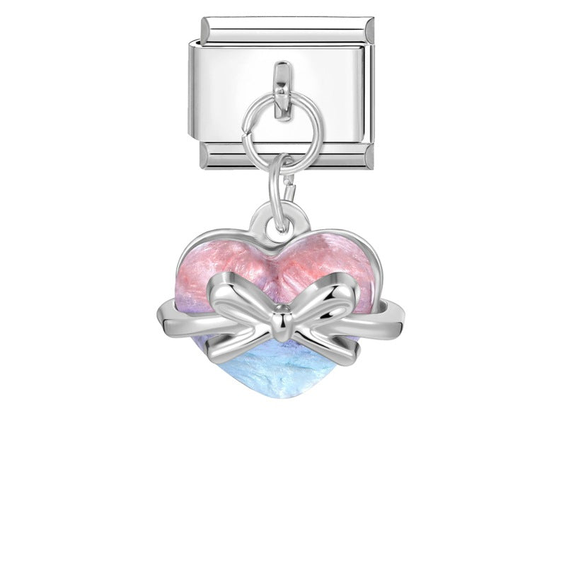 Wholesale Italian Charm Bracelet 9mm DIY Splicing Colorful Silver Pendant Stainless Steel Composable Bracelet