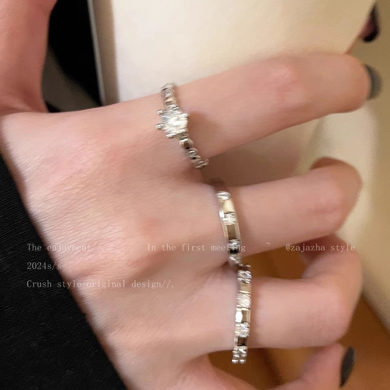 Wholesale Zirconia Splicing Open Adjustable Ring