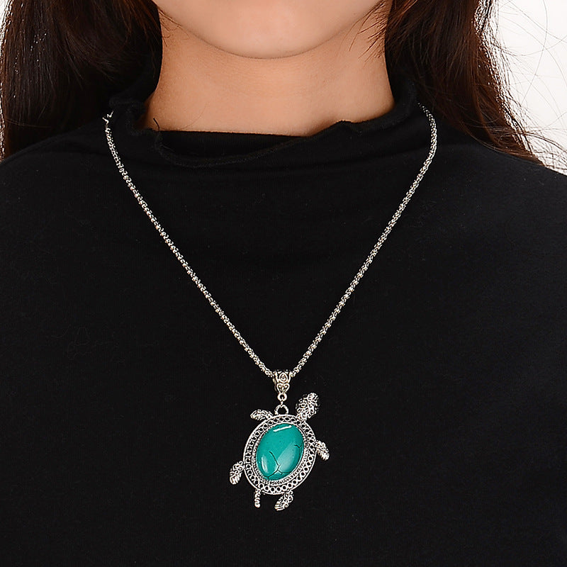 Wholesale Bohemian Vintage Turquoise Turtle Earrings,  Bracelet,  and Necklace Set