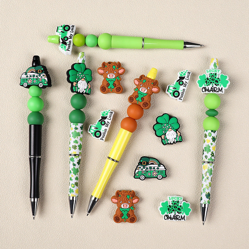 Wholesale 20pcs St. Patrick's Day Four Leaf Clover Focal Beads DIY Bead Accessories ACC-BDS-RongFa059