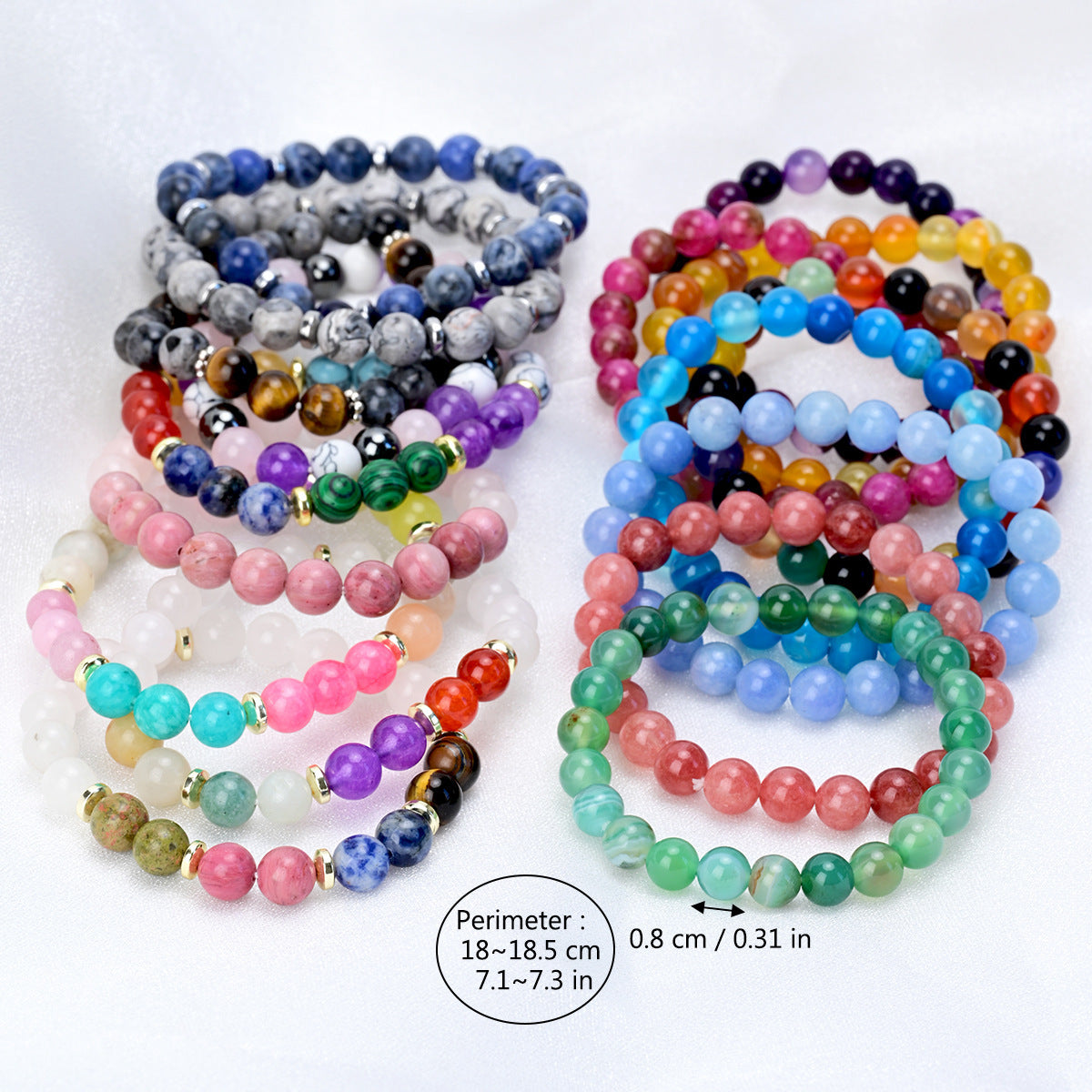 Wholesale Vintage Blue Stone Round Beaded Bracelet,  Women' s Elastic Stretch,  Fashion Accessory Gift for Resale