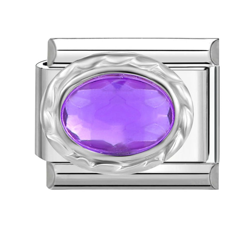 Wholesale 9mm Italian Charm Starter Bracelets DIY Imitation Gemstone Stainless Steel Composable Bracelet