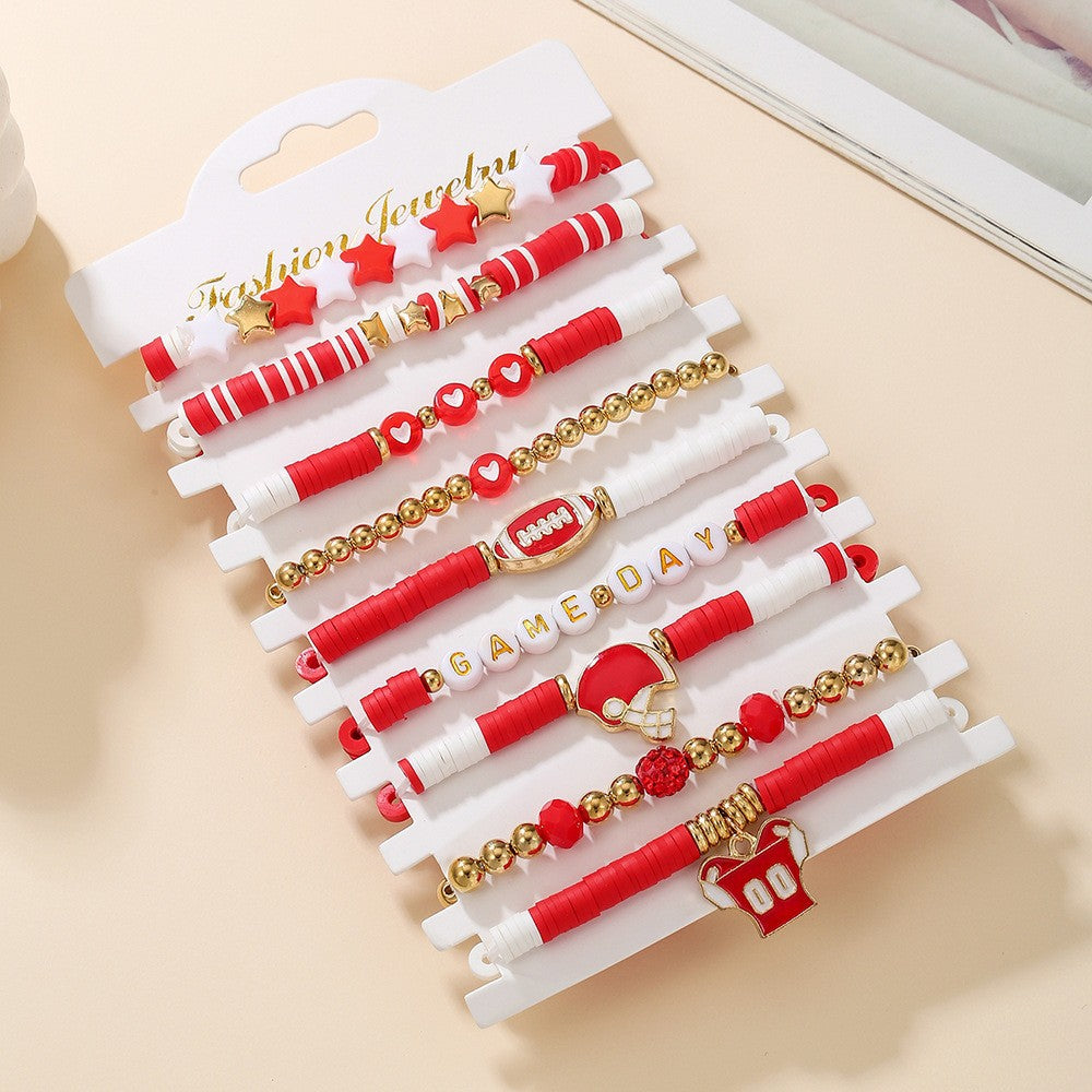 Wholesale Baseball Bracelet 8-piece Soft y Bracelet