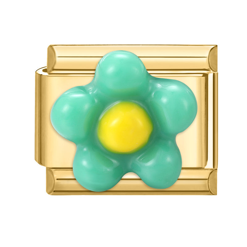 Wholesale Italian Charm Bracelet 9mm DIY Splicing Flower Stainless Steel Composable Bracelet