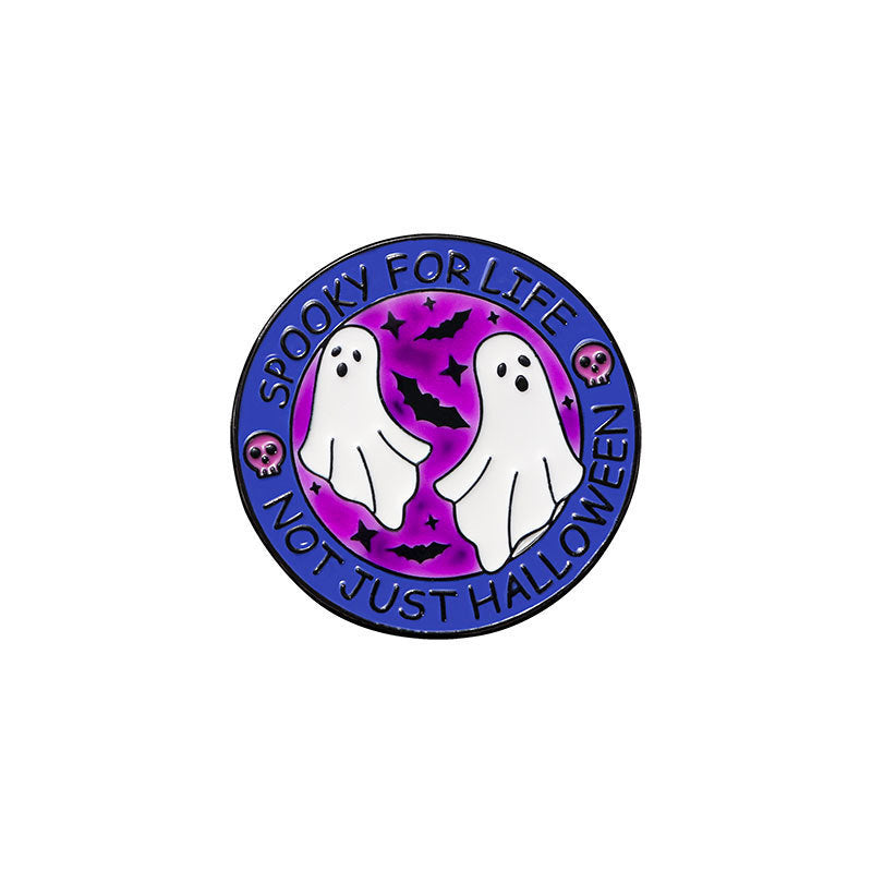 Wholesale Alloy  Brooch Glow In The Dark Cartoon Pumpkin Black Cat Ghost Pin Clothing Decoration Chic Fashion Accessory
