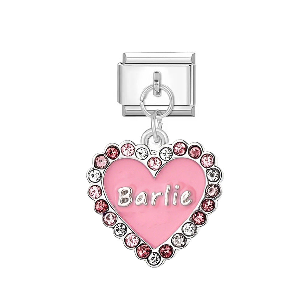 Wholesale  Italian Charm Bracelet 9mm DIY  Letter Heart  Creative Stainless Steel Composable Bracelet