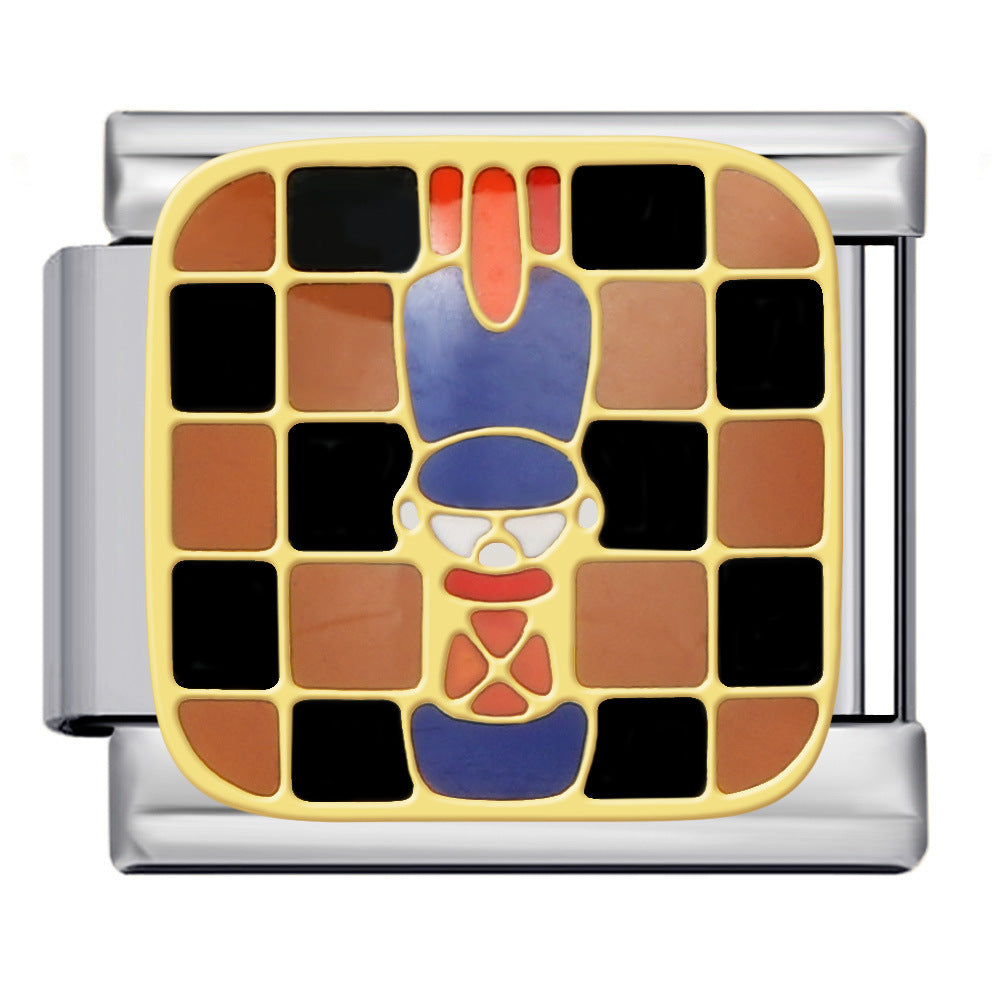 Wholesale Italian Charm Bracelet 9mm DIY Splicing Chess Series Stainless Steel Composable Bracelet