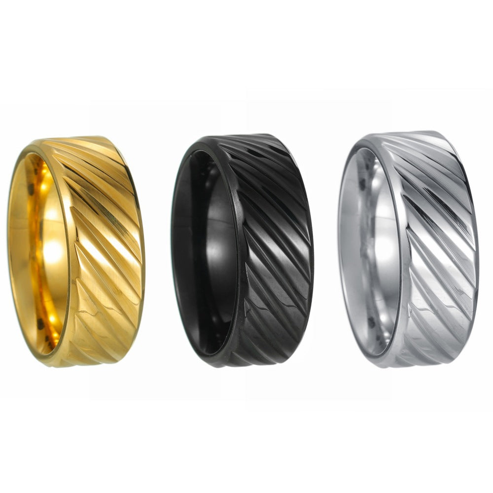 Wholesale titanium steel men's twill  ring