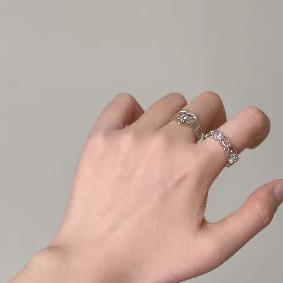 Wholesale Women S Hollow Heart Coffee Gold Ring Stylish Index Finger Jewelry Accessory For Everyday Wear