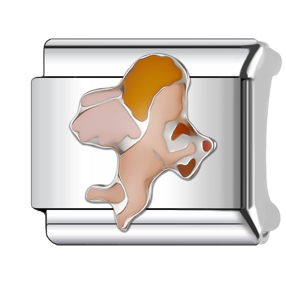 Wholesale Italian Charm Bracelet 9mm DIY Splicing Stainless Steel Creative Pattern Composable Bracelet