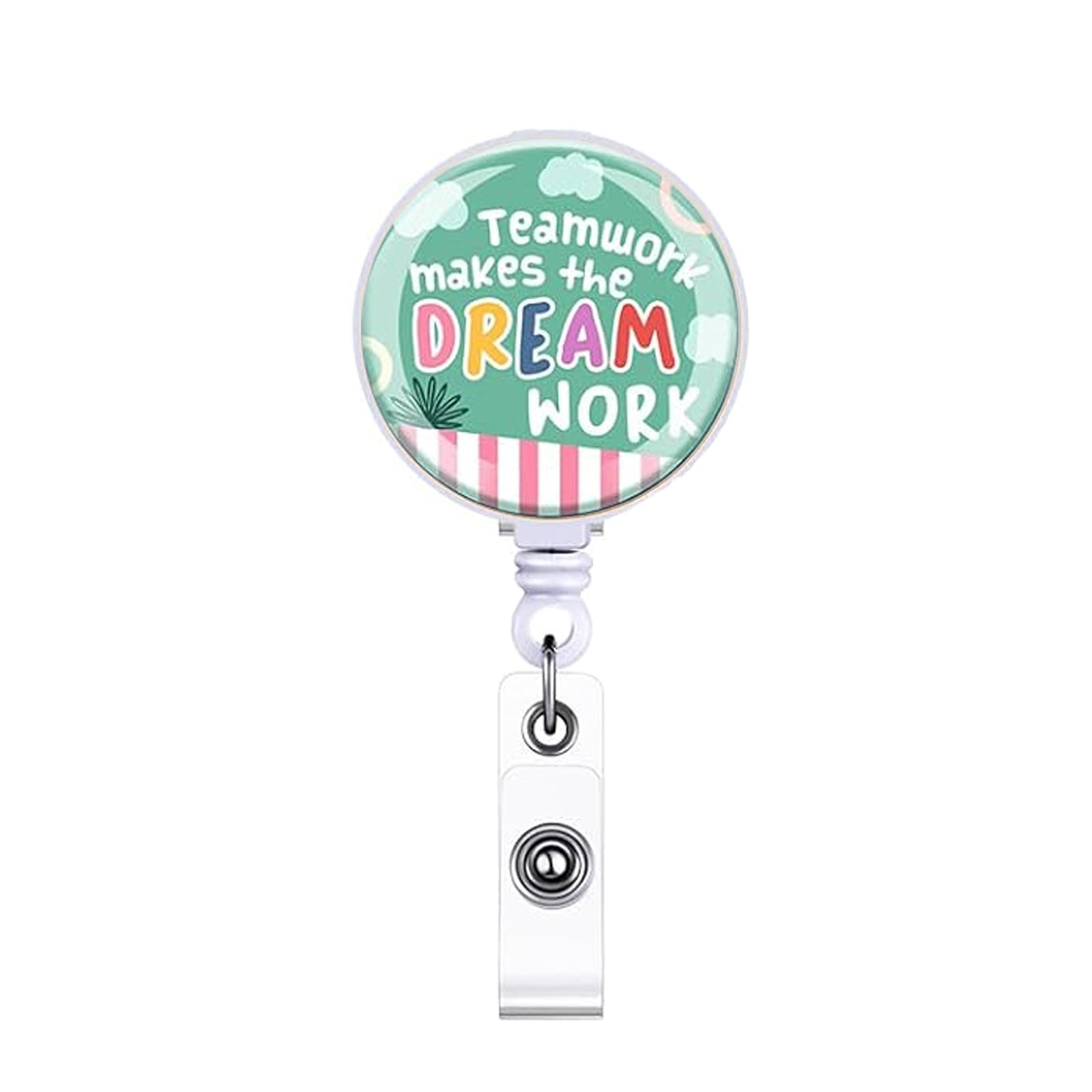 Wholesale Colorful Motivational Quote Acrylic ID Card Holder with Retractable Reel for Everyday Use Gift