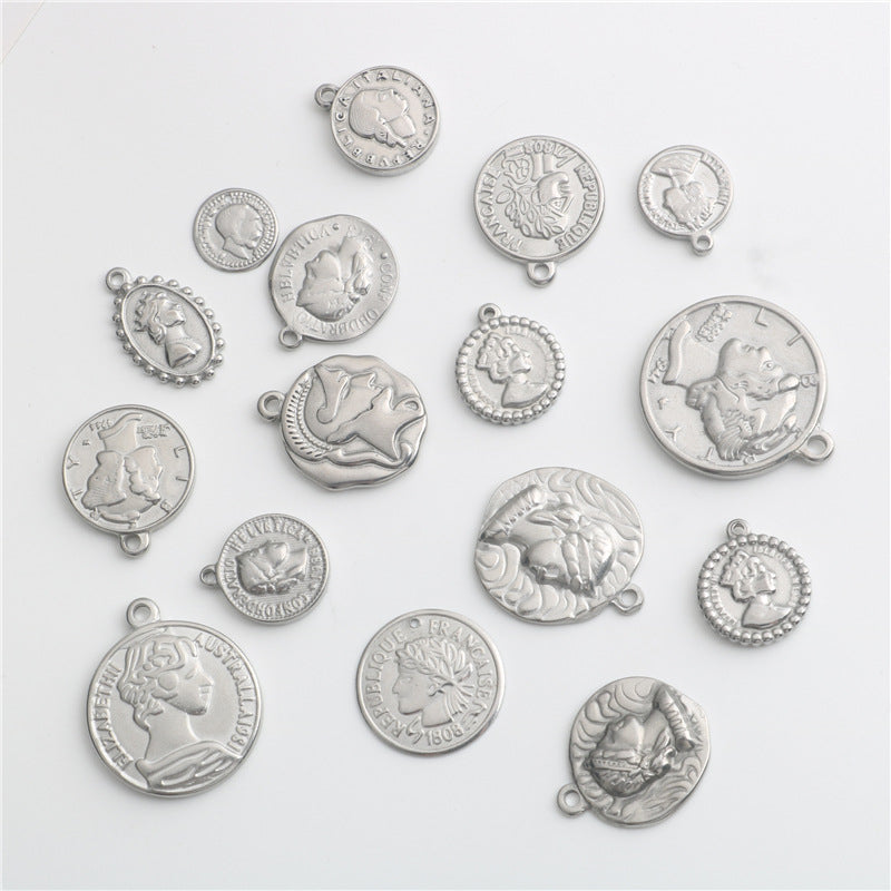 Wholesale Stainless Steel Queen Avatar Coin Commemorative Coin Pendant