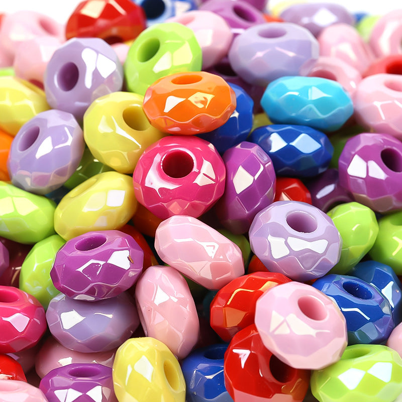 Wholesale 100pcs Solid Color Color Flat Round Plastic Beads