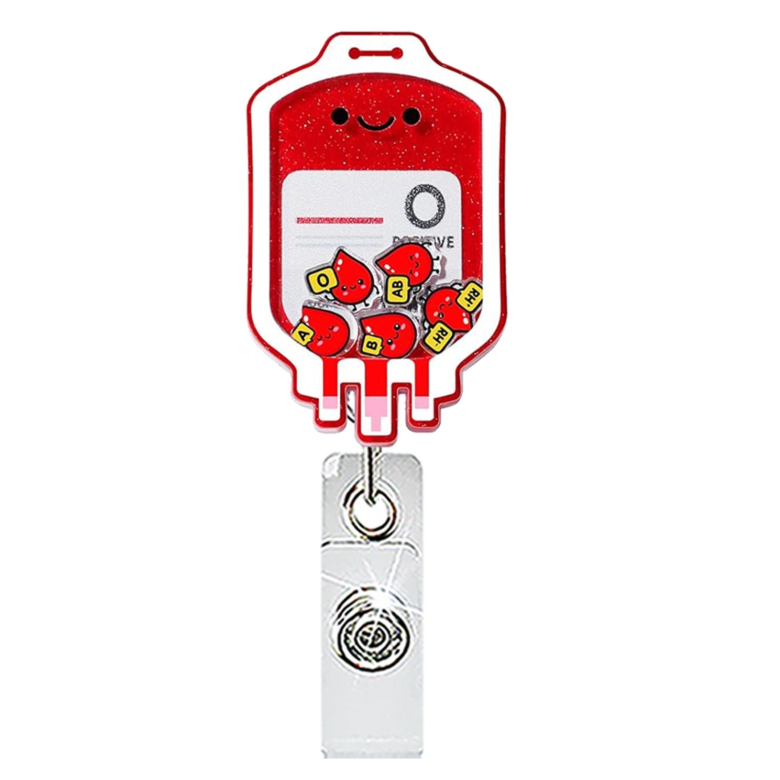 Wholesale Cute Acrylic Heart-Shaped Retractable Badge Holder - Pill Bottle Design for Doctor Nurse,  Rotating Clip,  Gift