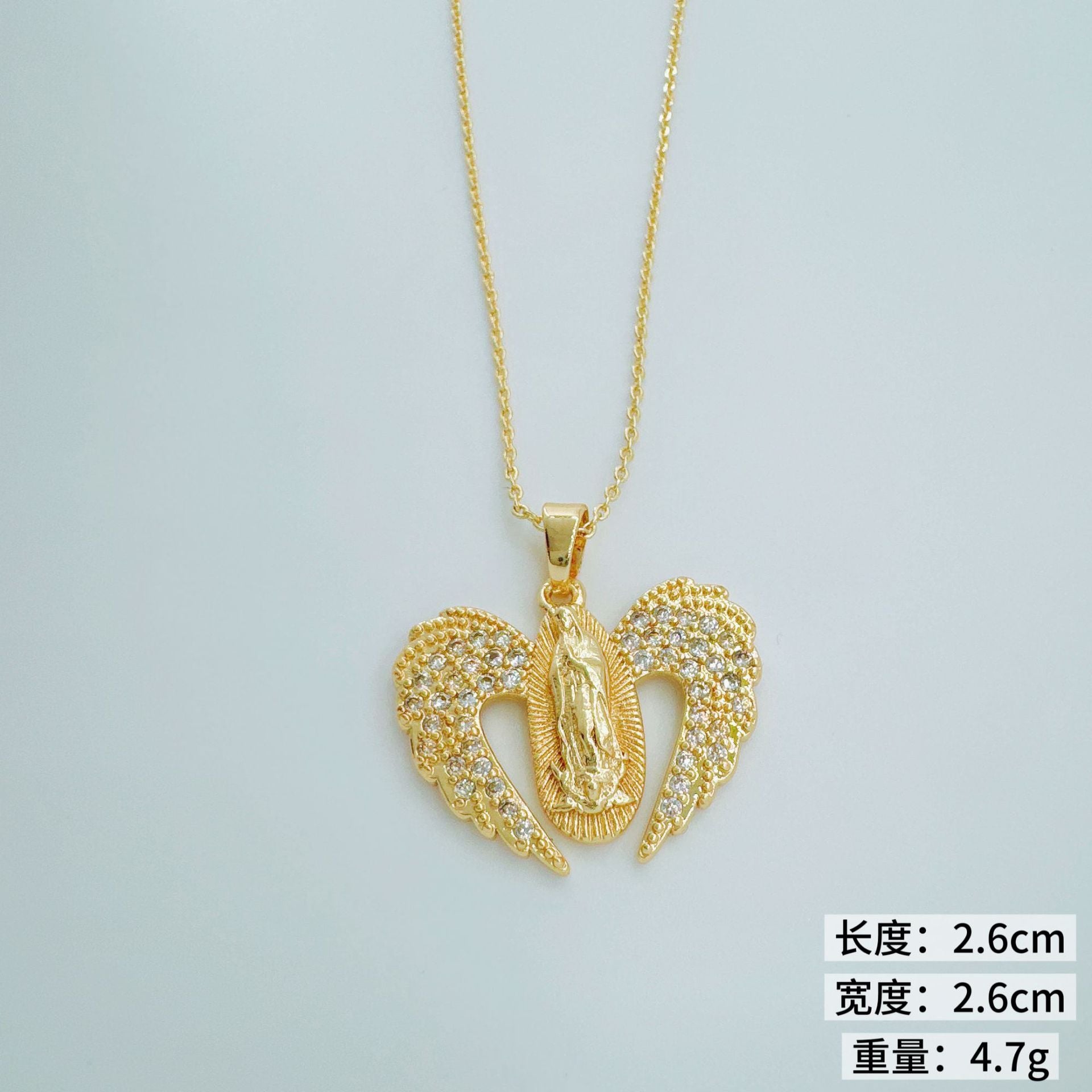 Wholesale Retro Heart Geometric Pendant Necklace Copper Gold Plated for Party Fashion Accessory