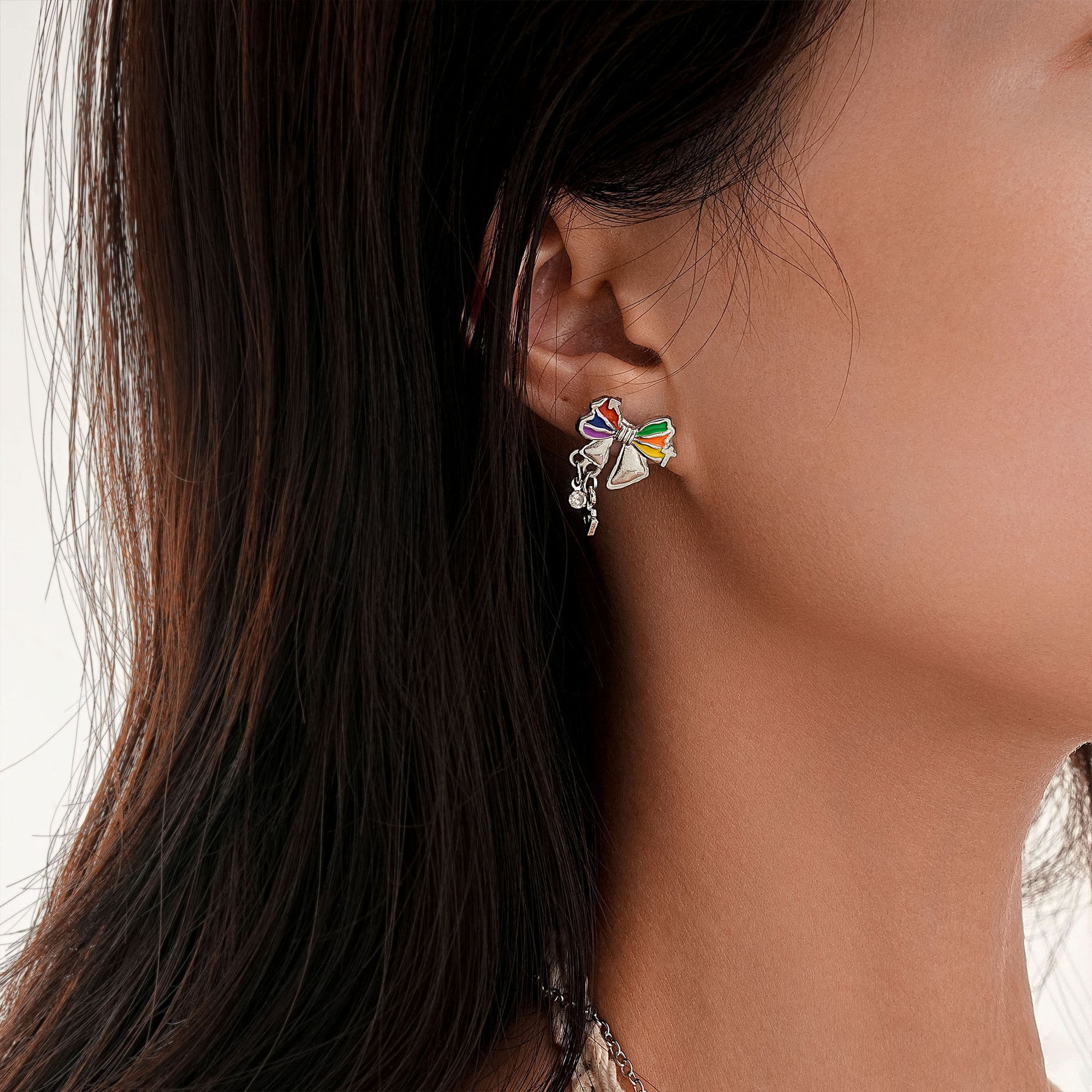 Wholesale drop oil cross anchor bow shape necklace earrings set