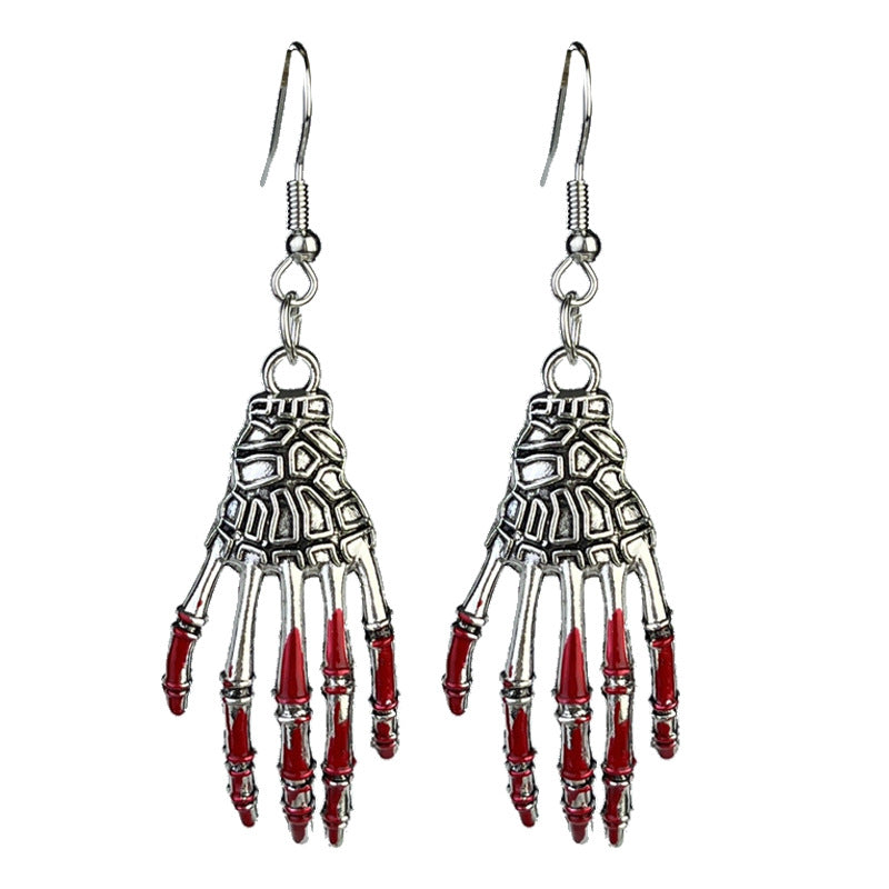 Wholesale 2 Pairs/pack Halloween Skull Skeleton Heart Acrylic Earrings ACC-ES-HY148