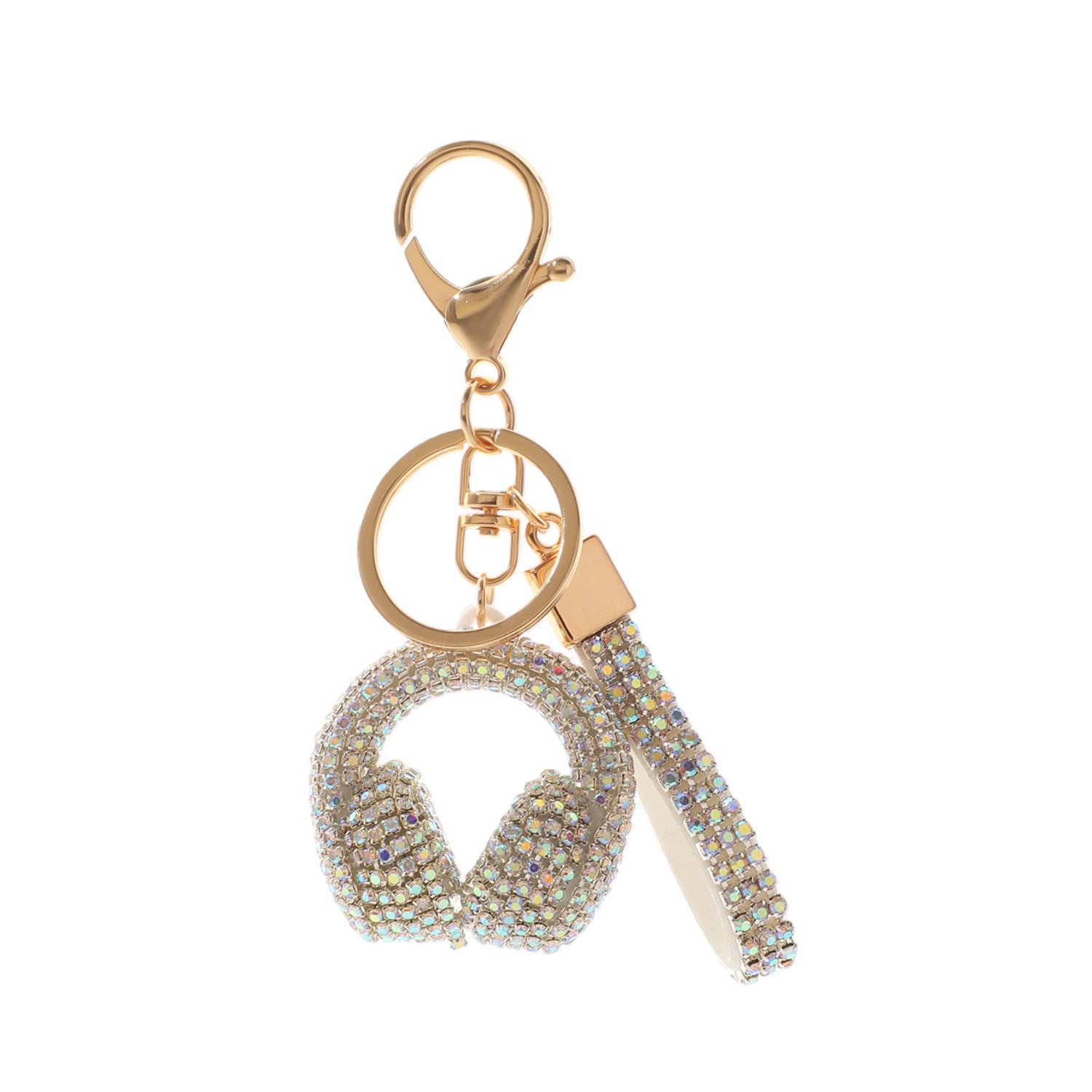 Wholesale Bright Red Rhinestone Earphone Keychain - Trendy Car Key Accessory