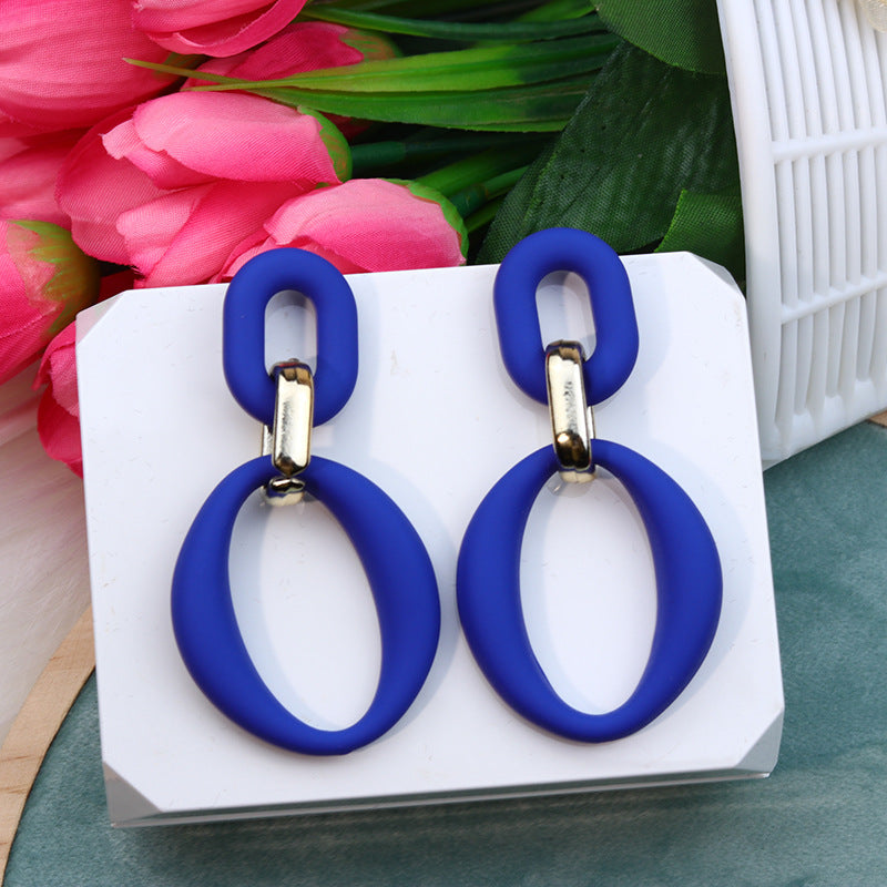Wholesale Buckle Spray Paint Acrylic Fresh Earrings