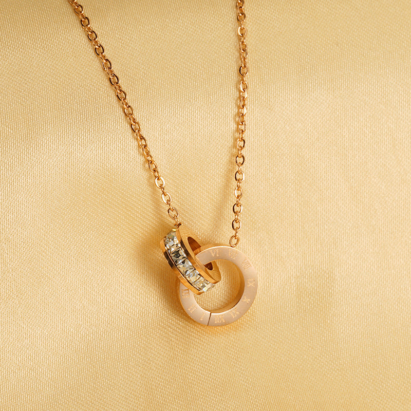 Wholesale Roman Numeral Diamond Necklace ACC-NE-ZhongYao009