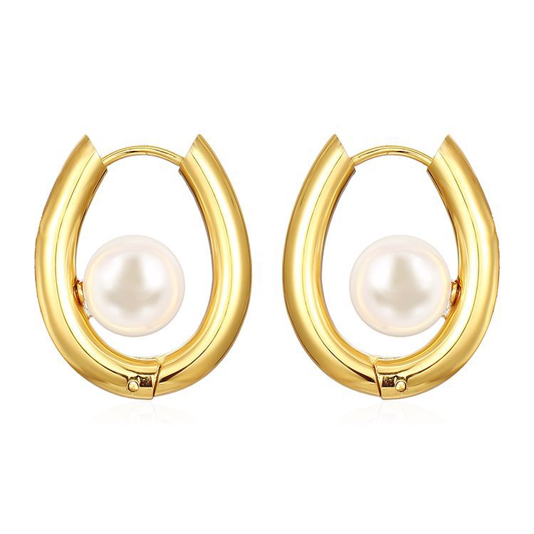 Wholesale Stainless steel pearl earrings