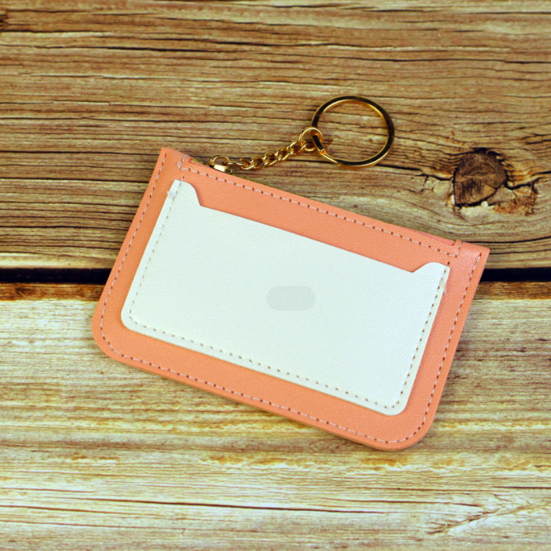 Wholesale Color Block PU Card Holder Coin Purse Trendy Everyday Fashion Accessory Gift