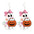 Wholesale 2 pairs/pack  Halloween Ornaments Cute Ghost Candy  Wooden Printed Earrings