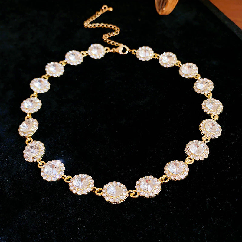 Wholesale Alloy Rhinestone Clavicle Necklace,  Geometric Vintage Style Fashion Jewelry Accessory for Gift